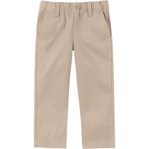 Nautica Uniform Twill Khaki Pants, Flat Front & Elastic Waistband, Zipper, 3T